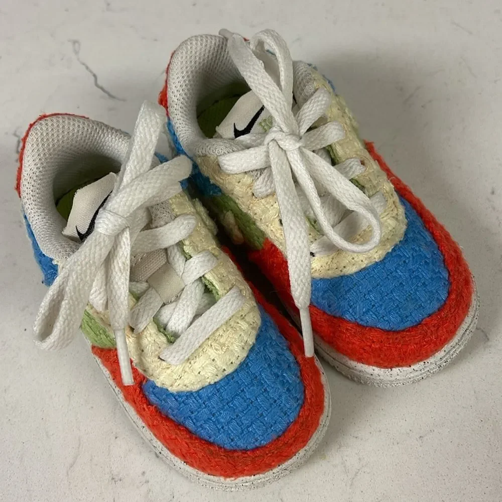 NIKE FORCE 1 LOW LV8 NEXT NATURE TD 'HEMP - MULTI' SIZE 6 C TODDLER DV2194 400